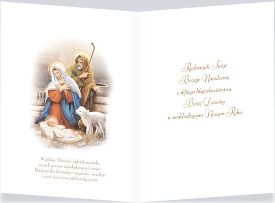 5 Postkarten "Boże Narodzenie" mit Umschlag 16x12cm, verschiedene Motive religia