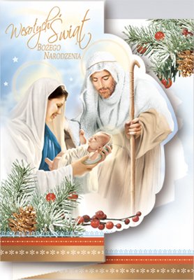 5 Postkarten "Boże Narodzenie" wycinana mit Umschlag 16x12cm, verschiedene Motive religia