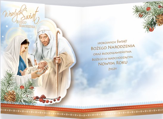 5 Postkarten "Boże Narodzenie" wycinana mit Umschlag 16x12cm, verschiedene Motive religia