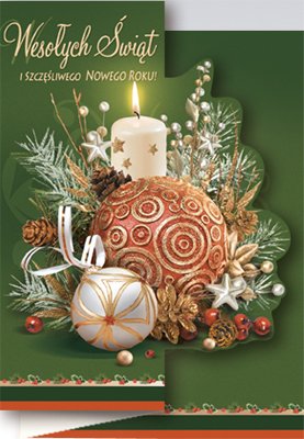 5 Postkarten "Boże Narodzenie" wycinana mit Umschlag 16x12cm, verschiedene Motive stroik