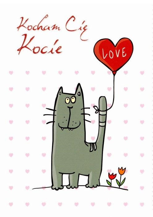 Postkarte/Kartka - Kocham Cię Kocie