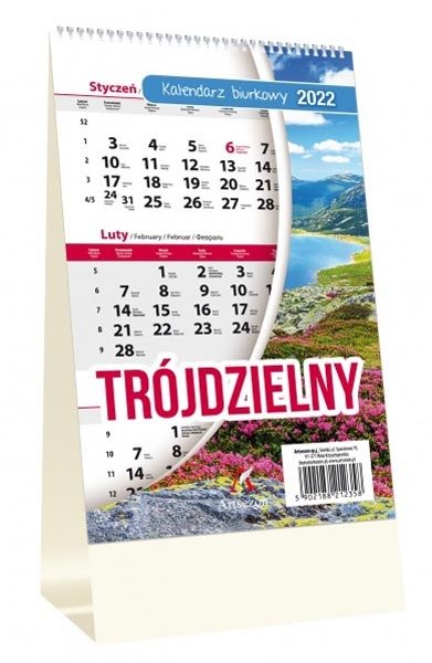 Tischkalender 2022 - Biurkowy stojący trójdzielny 11x18 cm