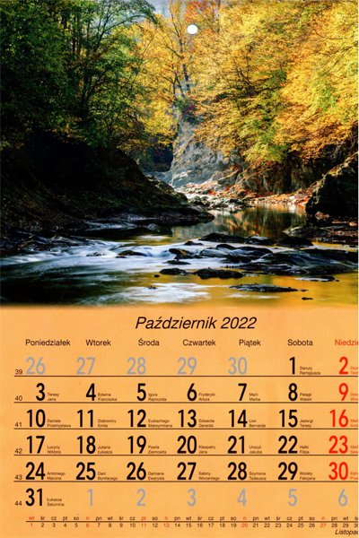 Wandkalender 2022 A4 - Krajobrazy 21x29,7 cm